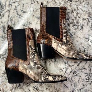 Womens Dolce Vita Snake-print Boots; Size 8